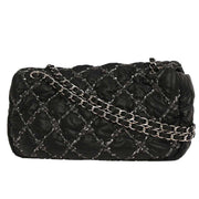 Chanel Black Nylon Paris-Byzance Tweed On Stitch Flap Shoulder Bag XX03567