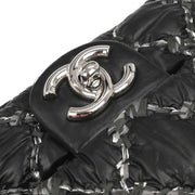 Chanel Black Nylon Paris-Byzance Tweed On Stitch Flap Shoulder Bag XX03567