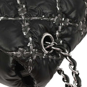 Chanel Black Nylon Paris-Byzance Tweed On Stitch Flap Shoulder Bag XX03567