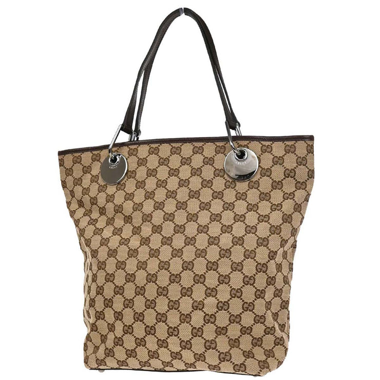 Gucci Brown Beige GG Tote Bag 120836 002058 XX03845