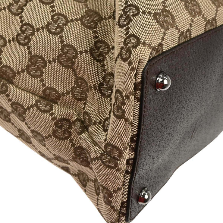 Gucci Brown Beige GG Tote Bag 120836 002058 XX03845