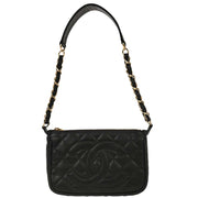 Chanel Black Calfskin Chain Handbag XX03850