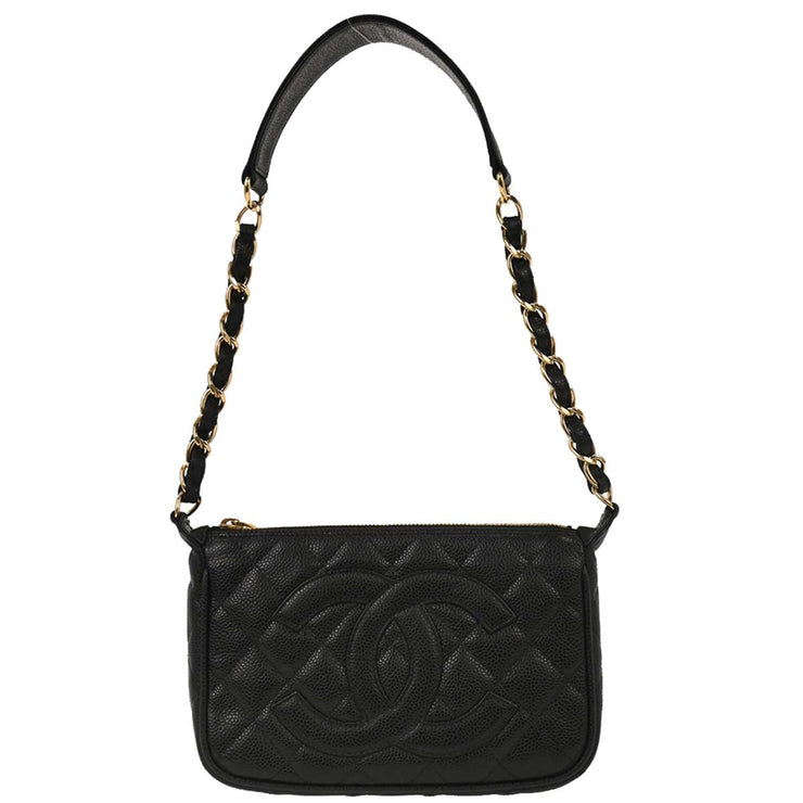 Chanel Black Calfskin Chain Handbag XX03850