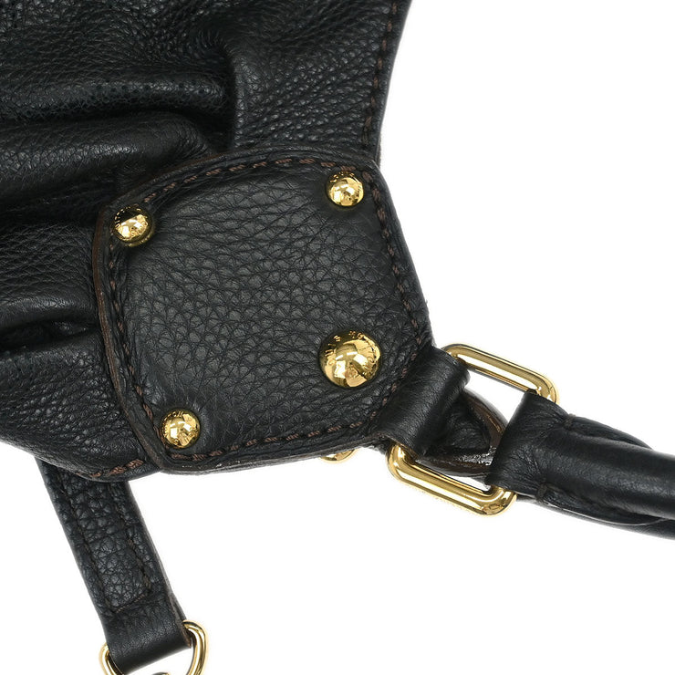 Louis Vuitton Black Mahina L Hobo Handbag M95765 TJ1141 XX03984