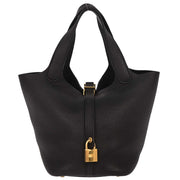 Hermes Black Taurillon Clemence Picotin Lock 18 PM Handbag Y XX04319