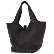 Hermes Black Taurillon Clemence Picotin Lock 18 PM Handbag Y XX04319