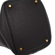 Hermes Black Taurillon Clemence Picotin Lock 18 PM Handbag Y XX04319