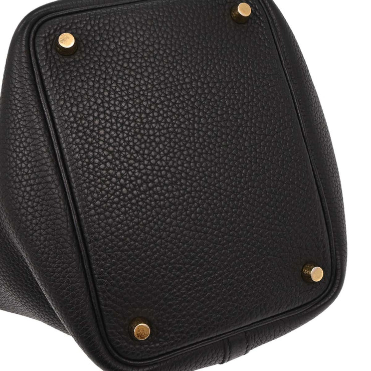 Hermes Black Taurillon Clemence Picotin Lock 18 PM Handbag Y XX04319