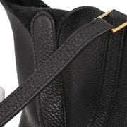 Hermes Black Taurillon Clemence Picotin Lock 18 PM Handbag Y XX04319