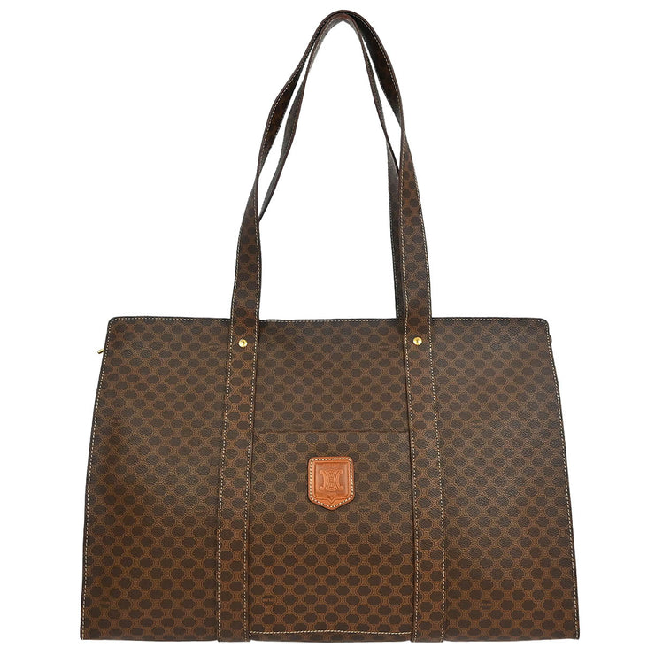 Celine Brown Macadam Shoulder Tote Bag M95* XX04841