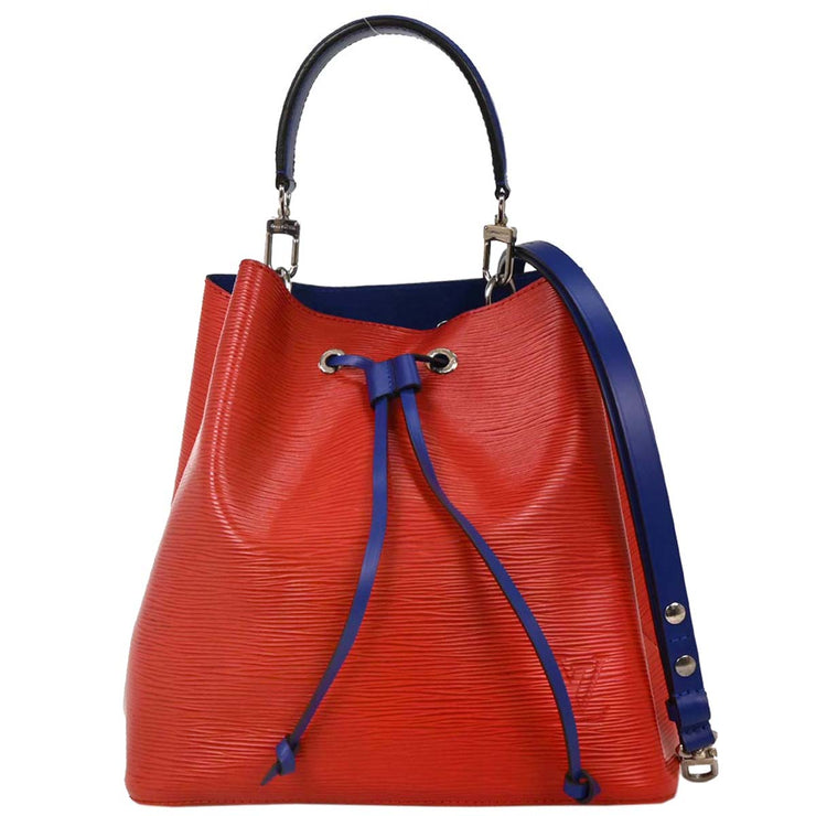 Louis Vuitton Red Blue Epi Neo Noe Bucket 2way Handbag M54365 SR0129 XX04945