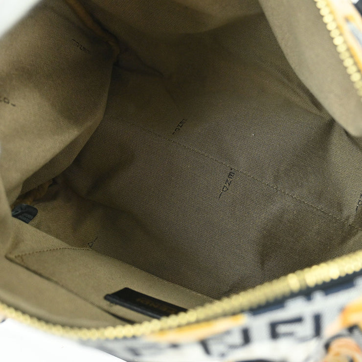 Fendi Black Canvas Zucchino Floral Forever Handbag 8BL06 8/HQG 128/2305 XX04966