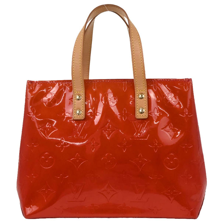 Louis Vuitton Red Vernis Reade PM Tote Handbag M91088 MI0021 XX06321