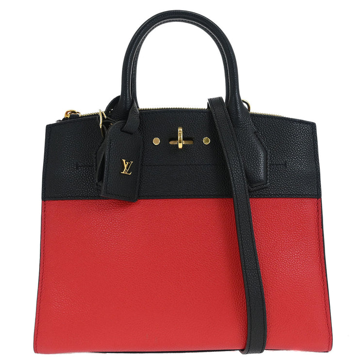 Louis Vuitton Red Black City Steamer PM 2way Handbag M54868 DU2187 XX06361