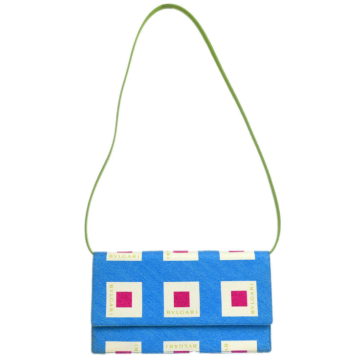 Bvlgari Blue Canvas Shoulder Bag PAEMEM XX06757
