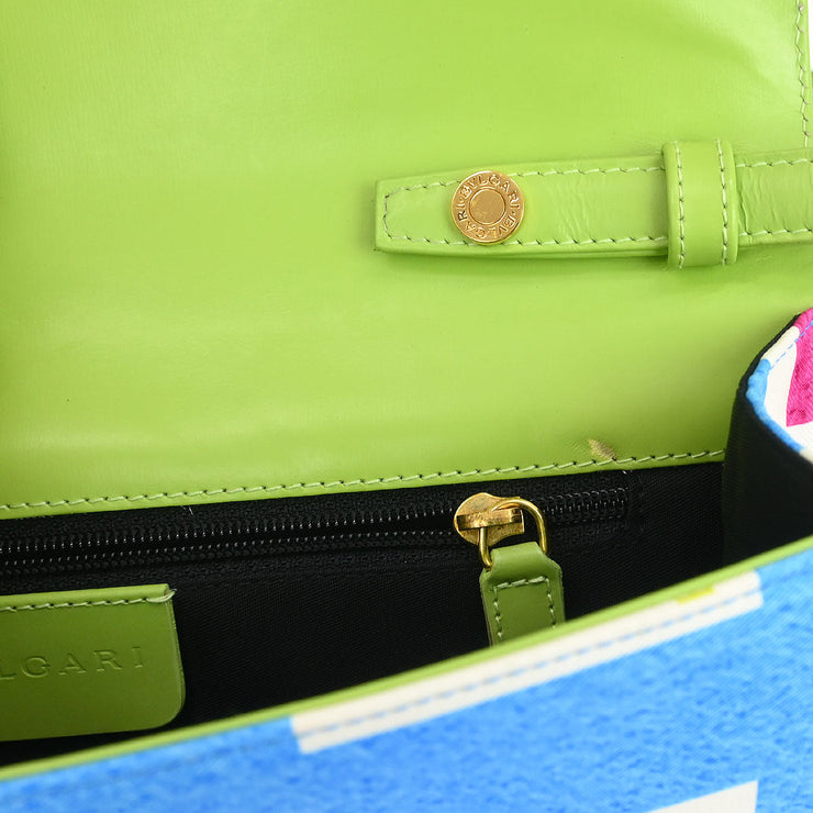 Bvlgari Blue Canvas Shoulder Bag PAEMEM XX06757