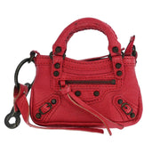 Balenciaga Red Bag Charm Coin Case Key Ring 253199.5765.1669 Small Good XX07125