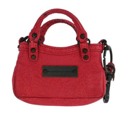 Balenciaga Red Bag Charm Coin Case Key Ring 253199.5765.1669 Small Good XX07125