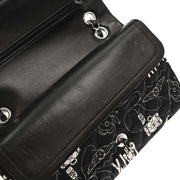 Chanel Black Satin Airline Medium Classic Double Flap Shoulder Bag XX08119