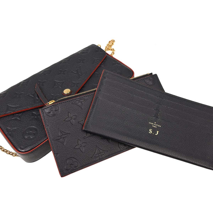 Louis Vuitton Navy Monogram Empreinte Pochette Felicie M64099 NZ3168 XX08162
