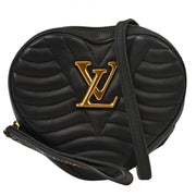 Louis Vuitton Black New Wave Heart Clutch Shoulder Bag M52796 NZ4168 XX08167