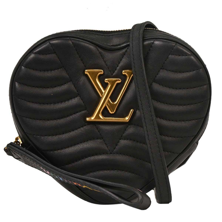 Louis Vuitton Black New Wave Heart Clutch Shoulder Bag M52796 NZ4168 XX08167