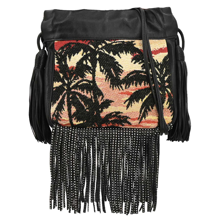 Saint Laurent Black Helena Bucket Bag Fringe Shoulder Bag VLR412691.0915 XX08230