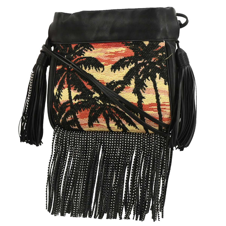 Saint Laurent Black Helena Bucket Bag Fringe Shoulder Bag VLR412691.0915 XX08230