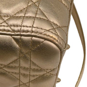 Christian Dior Gold Lambskin Lady Dior Cannage 2way Handbag 18-MA-0158 XX08410