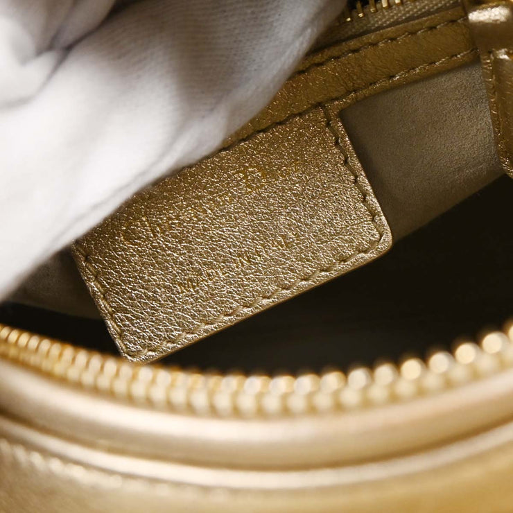 Christian Dior Gold Lambskin Lady Dior Cannage 2way Handbag 18-MA-0158 XX08410