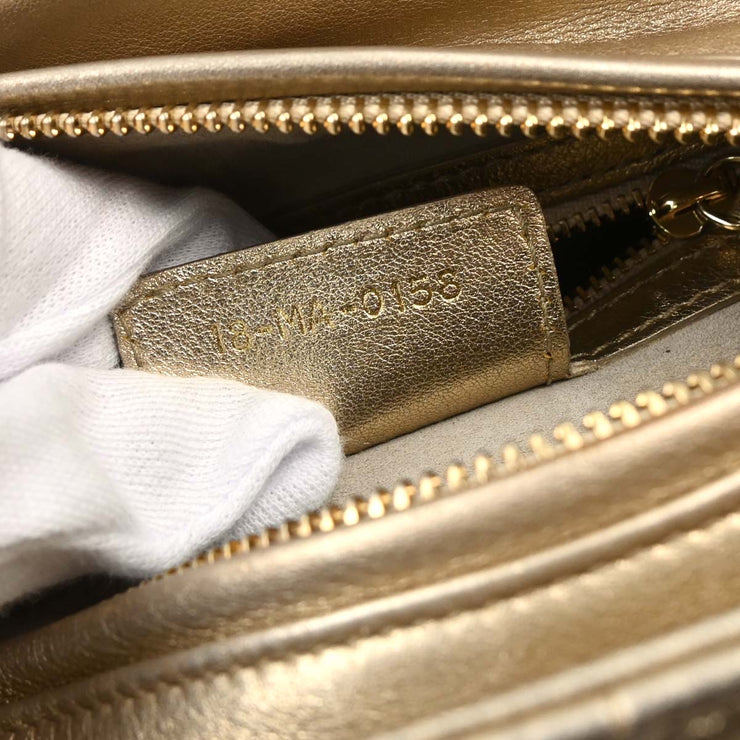 Christian Dior Gold Lambskin Lady Dior Cannage 2way Handbag 18-MA-0158 XX08410