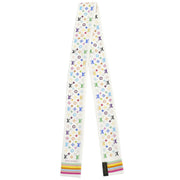 Louis Vuitton White Multicolor Bandeau Scarf M71991 Small Good XX37565