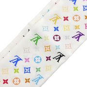 Louis Vuitton White Multicolor Bandeau Scarf M71991 Small Good XX37565
