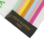 Louis Vuitton White Multicolor Bandeau Scarf M71991 Small Good XX37565