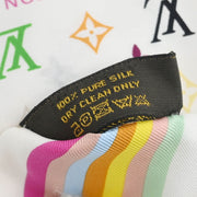 Louis Vuitton White Multicolor Bandeau Scarf M71991 Small Good XX37565