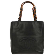 Chanel Black Calfskin Tote Chain Handbag XX40141