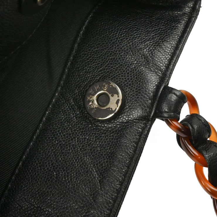 Chanel Black Calfskin Tote Chain Handbag XX40141