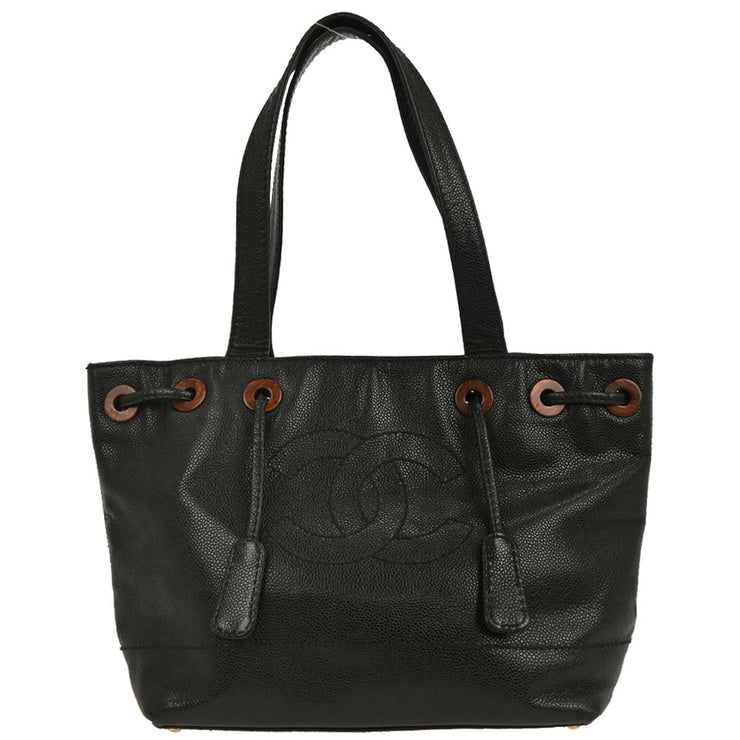 Chanel Black Calfskin Drawstring Tote Bag XX40366