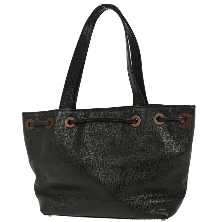 Chanel Black Calfskin Drawstring Tote Bag XX40366