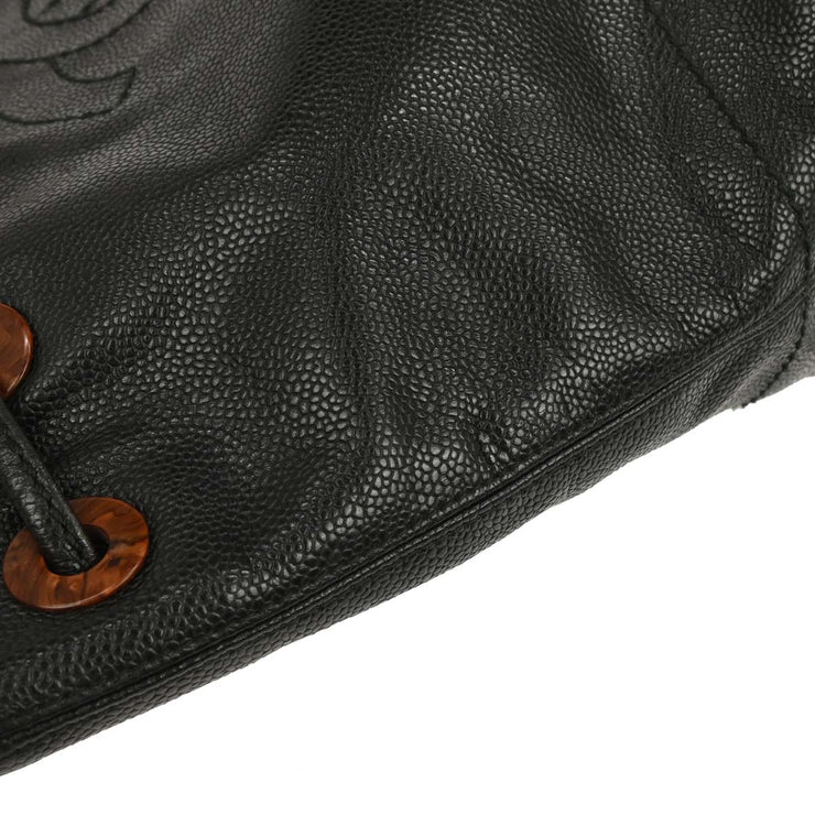 Chanel Black Calfskin Drawstring Tote Bag XX40366