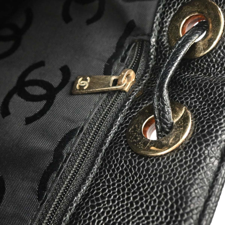 Chanel Black Calfskin Drawstring Tote Bag XX40366