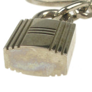 Hermes Amulet Bull Lock Key Holder Bag Charm Silver Small Good XX40381