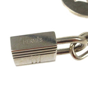 Hermes Amulet Bull Lock Key Holder Bag Charm Silver Small Good XX40381