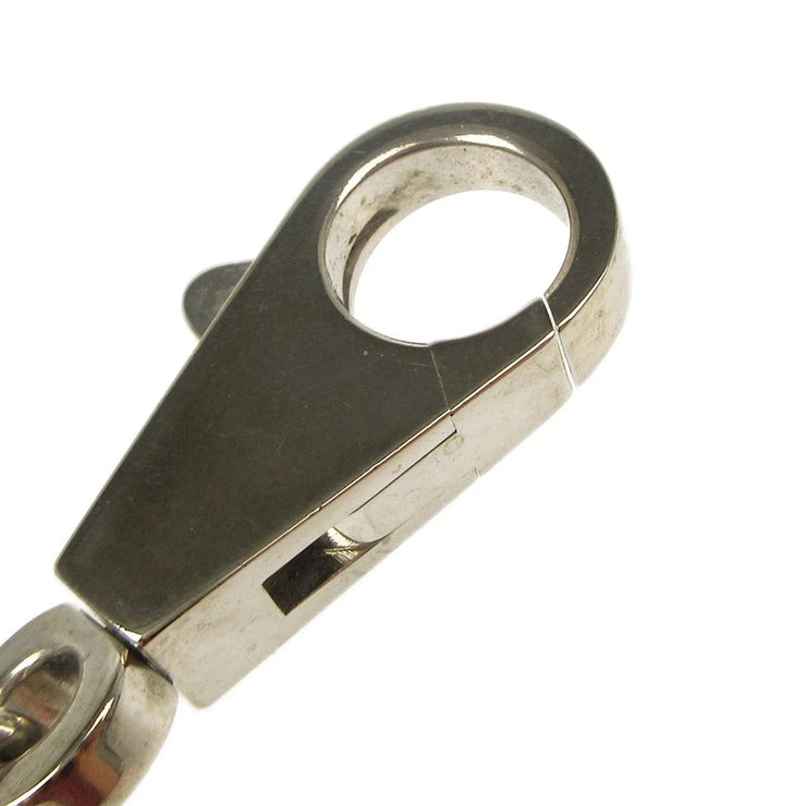 Hermes Amulet Bull Lock Key Holder Bag Charm Silver Small Good XX40381