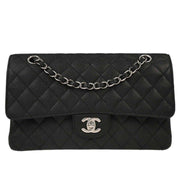 Chanel Black Calfskin Medium Classic Double Flap Shoulder Bag XX40414