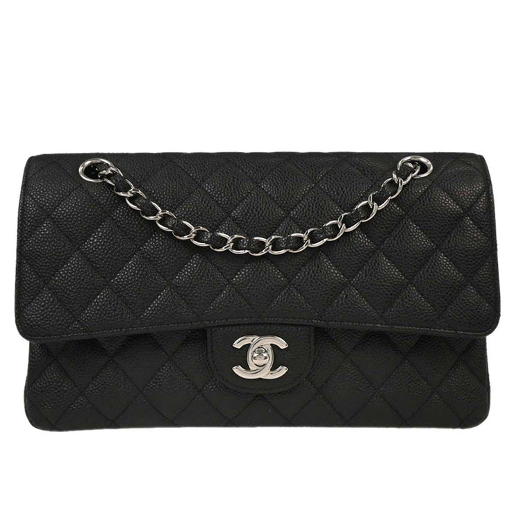 Chanel Black Calfskin Medium Classic Double Flap Shoulder Bag XX40414