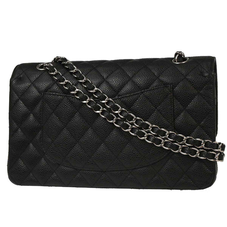 Chanel Black Calfskin Medium Classic Double Flap Shoulder Bag XX40414