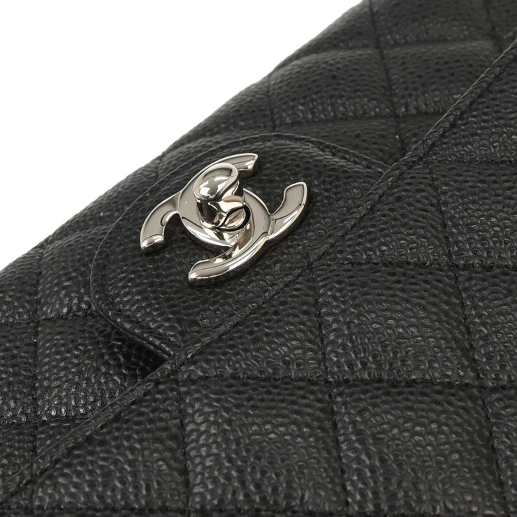 Chanel Black Calfskin Medium Classic Double Flap Shoulder Bag XX40414