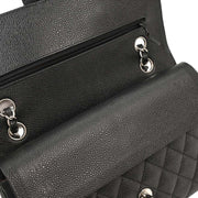 Chanel Black Calfskin Medium Classic Double Flap Shoulder Bag XX40414