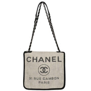 Chanel Gray Straw Deauville Shoulder Bag XX40508